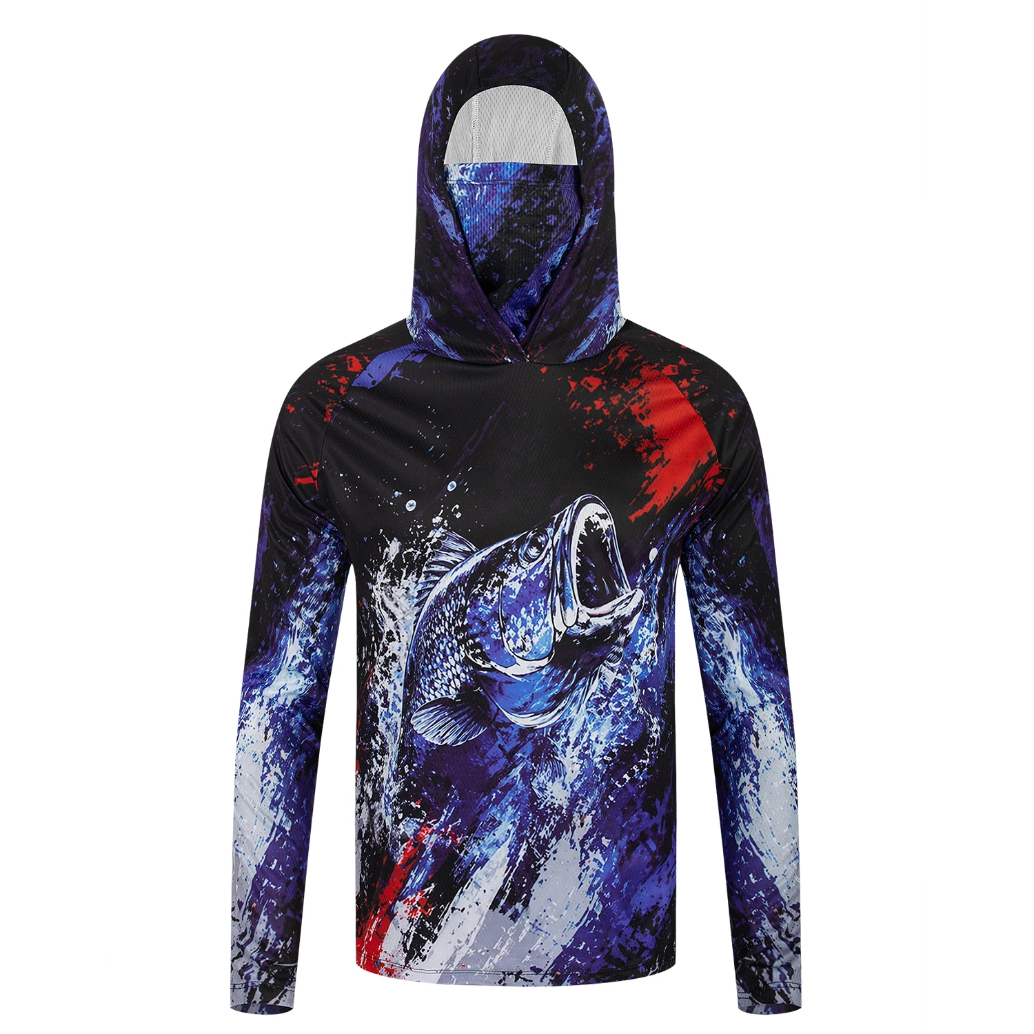 Men UPF50+ Fishing Hoodie with - Fishing Mask Sun Protection recension och pris