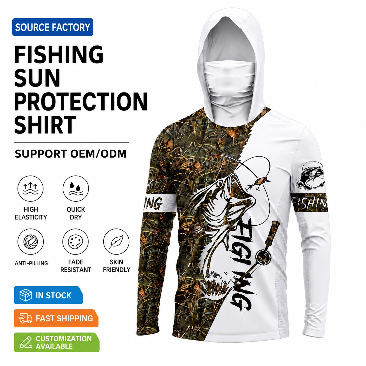 MALFC 1PC Men Hood Fishing Shi - Fishing Shirt Uv Protection recension och pris