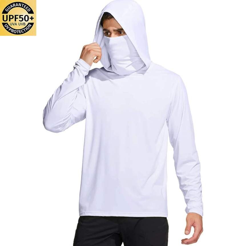 Men Solid Color Hooded Fishing - Fishing Shirt Uv Protection recension och pris
